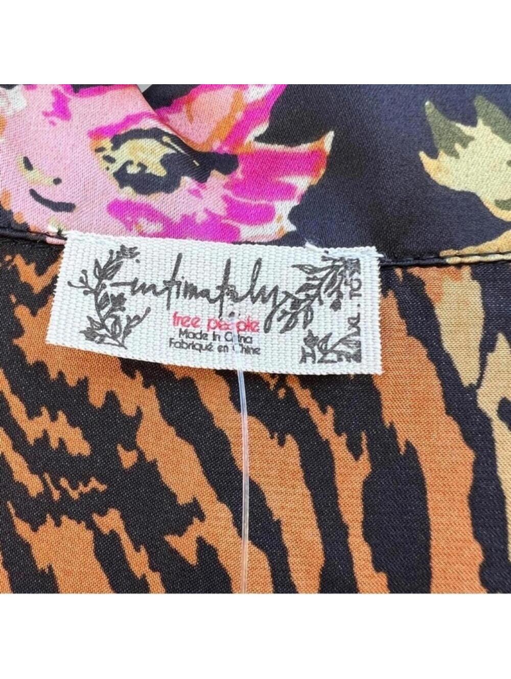 🆕 NWT FP Pajama SET Iron Combo Tiger Floral Print SILKY oversized XL Long Tall - Picture 11 of 16